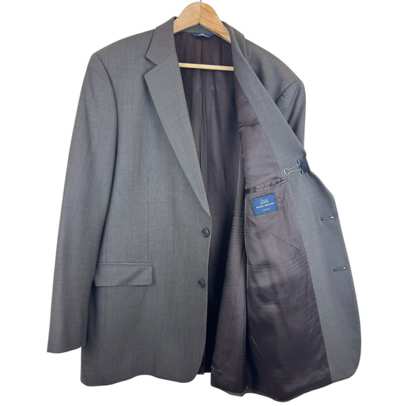 Brooks Brothers 346 Stretch Size 46L Brown Nailshead Wool-Lycra Blazer - Picture 3 of 10